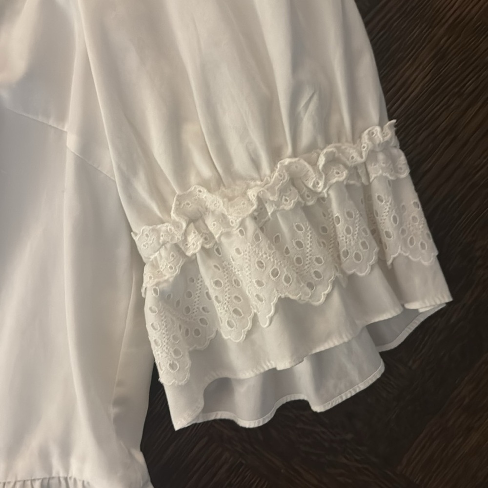 Comme De Garçon white detailed blouse - Picture 3 of 6